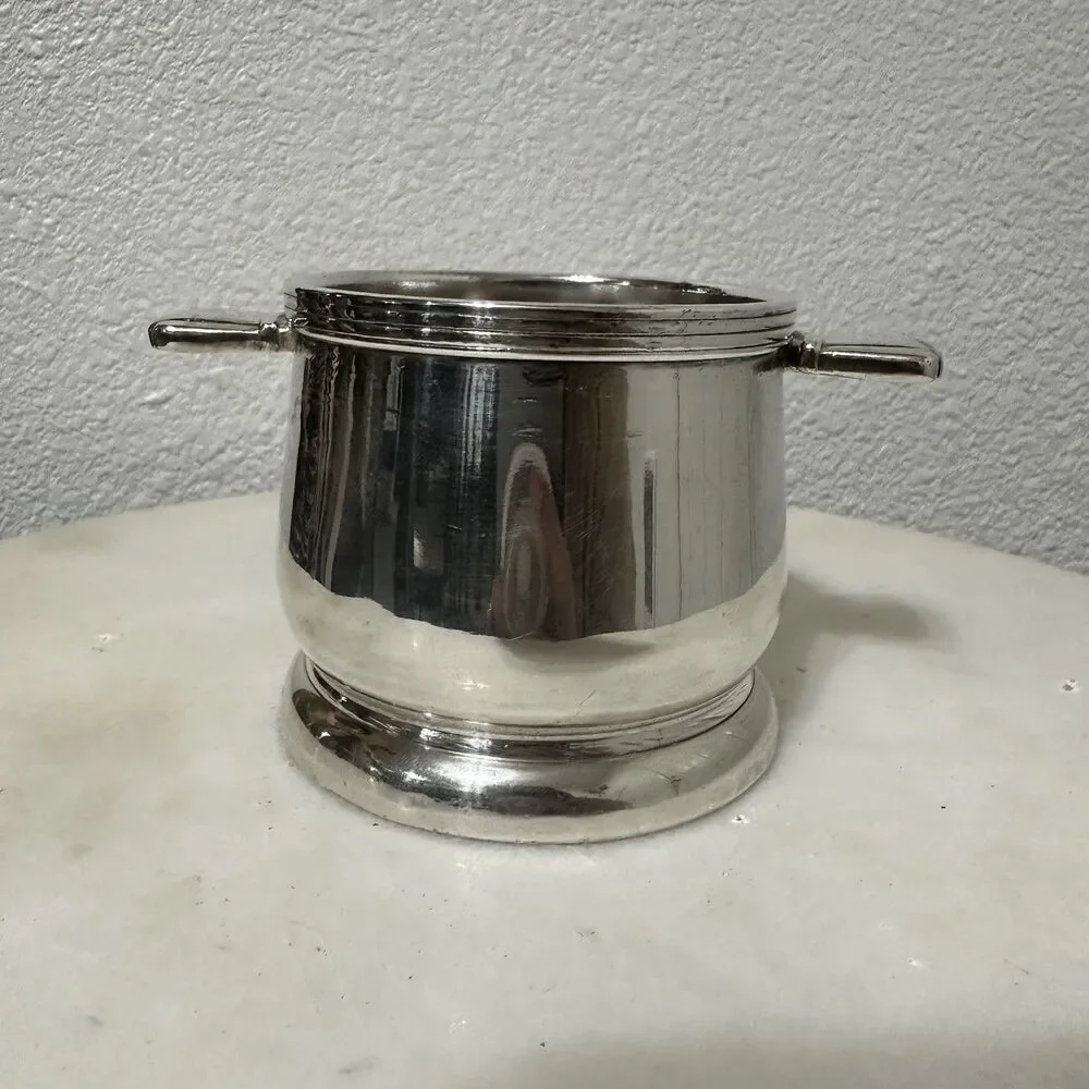 Vintage Hilton Hotel‎ Silver Soldered Sugar Bowl 1960s